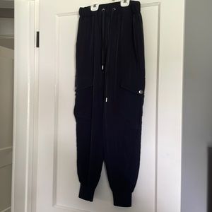 Navy blue Zara satin joggers